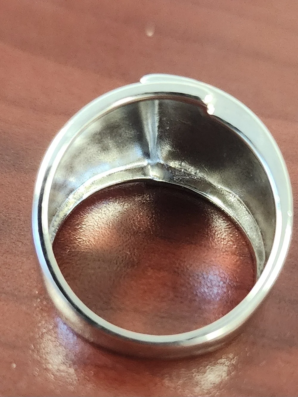 925 Silver Ring Sz 8 - High Shine Statement Band